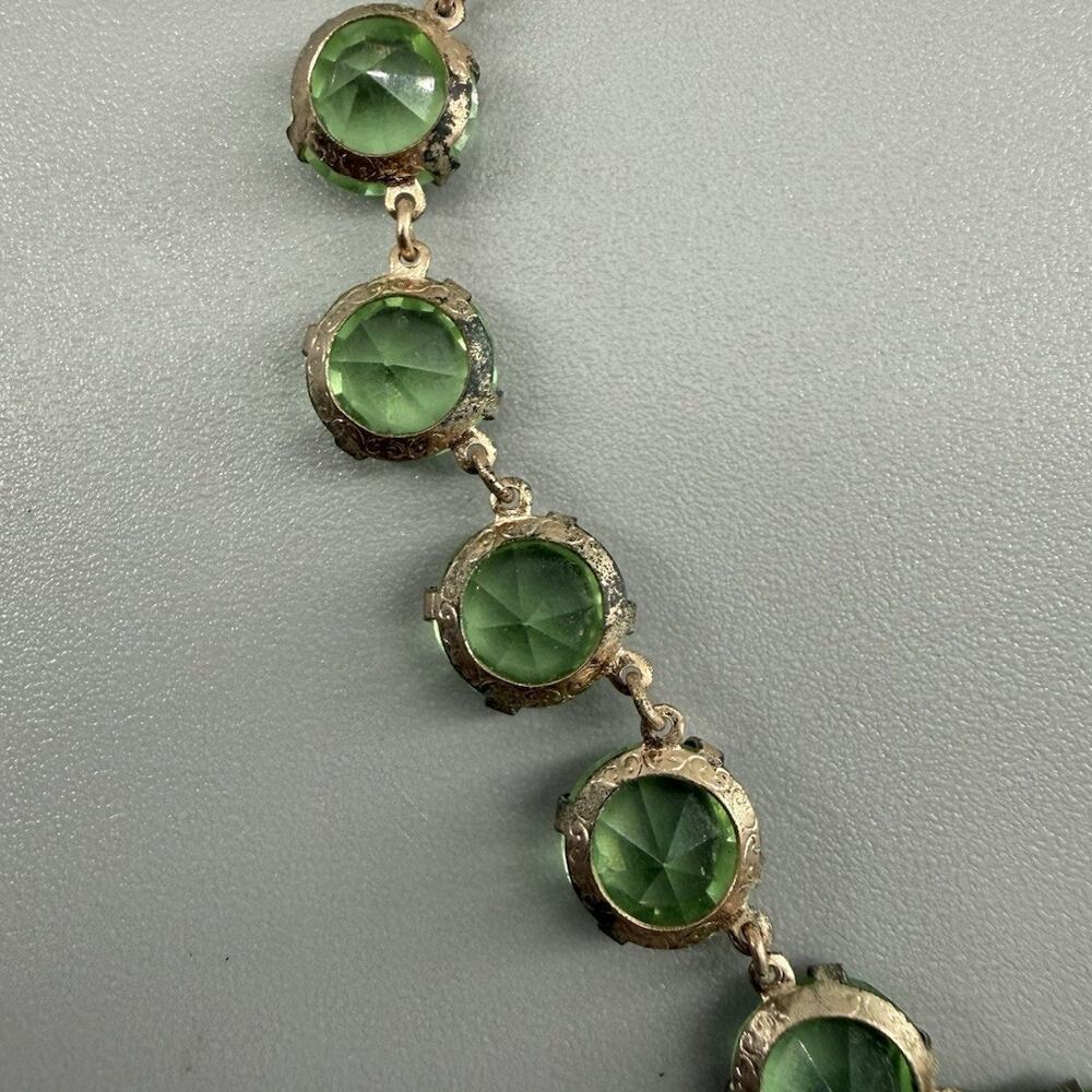 Antique Art Deco Mixed UV Reactive Glass Rivière Necklace Uranium Manganese UV - Picture 15 of 16